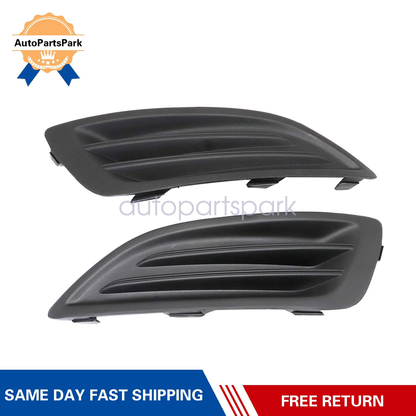 For 2014-2019 Ford Fiesta Pair Left & Right Front Bumper Fog Light Lamp Cover