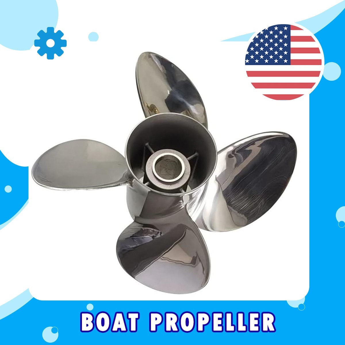15 1/4x22 Stainless Boat Propeller For Mercury 135-300Hp / Alpha ONE 15 tooth RH