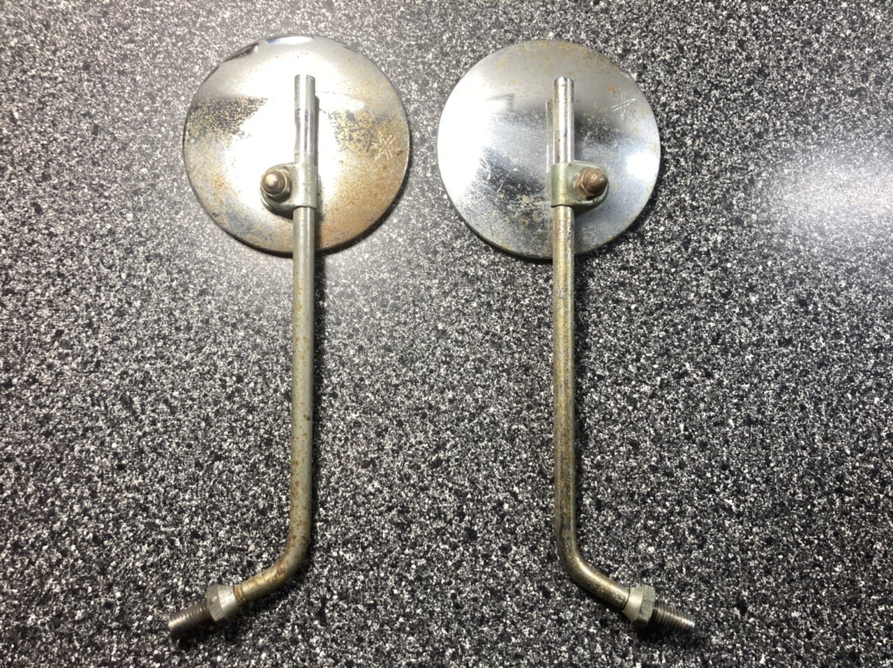 OEM Yamaha YDS YD YA YJ YL YM YR J1 tuning fork emblem back mirror pair vtg mc