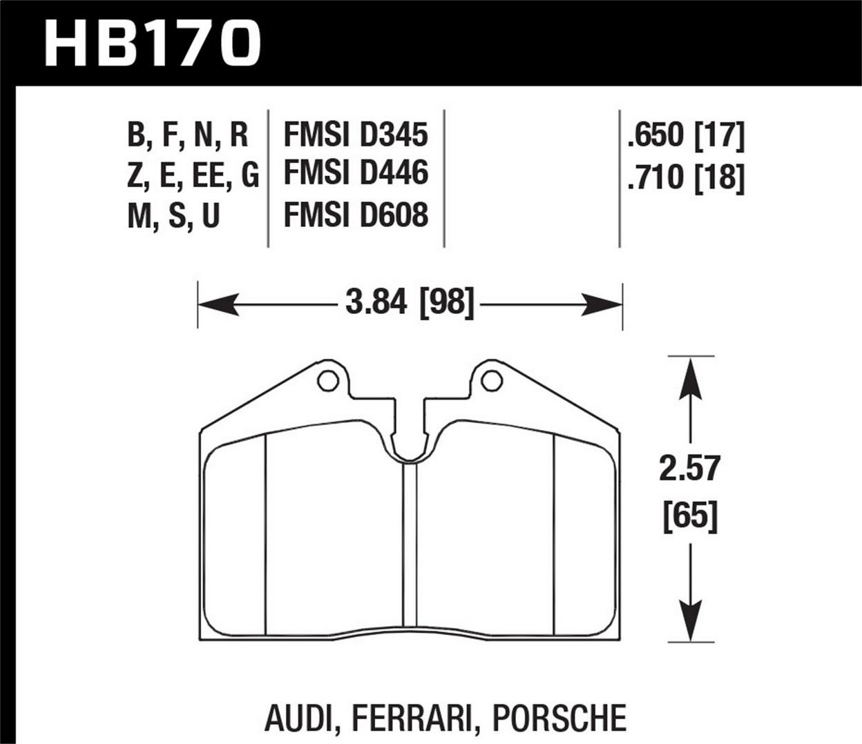 Hawk Performance Disc Brake Pad Set Rear For 1991-1992 Porsche 911 Turbo Turbo 3