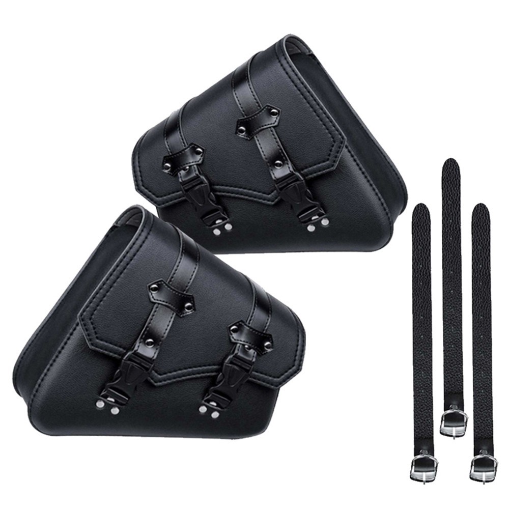 A Pair Universal Motorcycle Saddlebag Motorbike Travel Luggage Side Bags Black