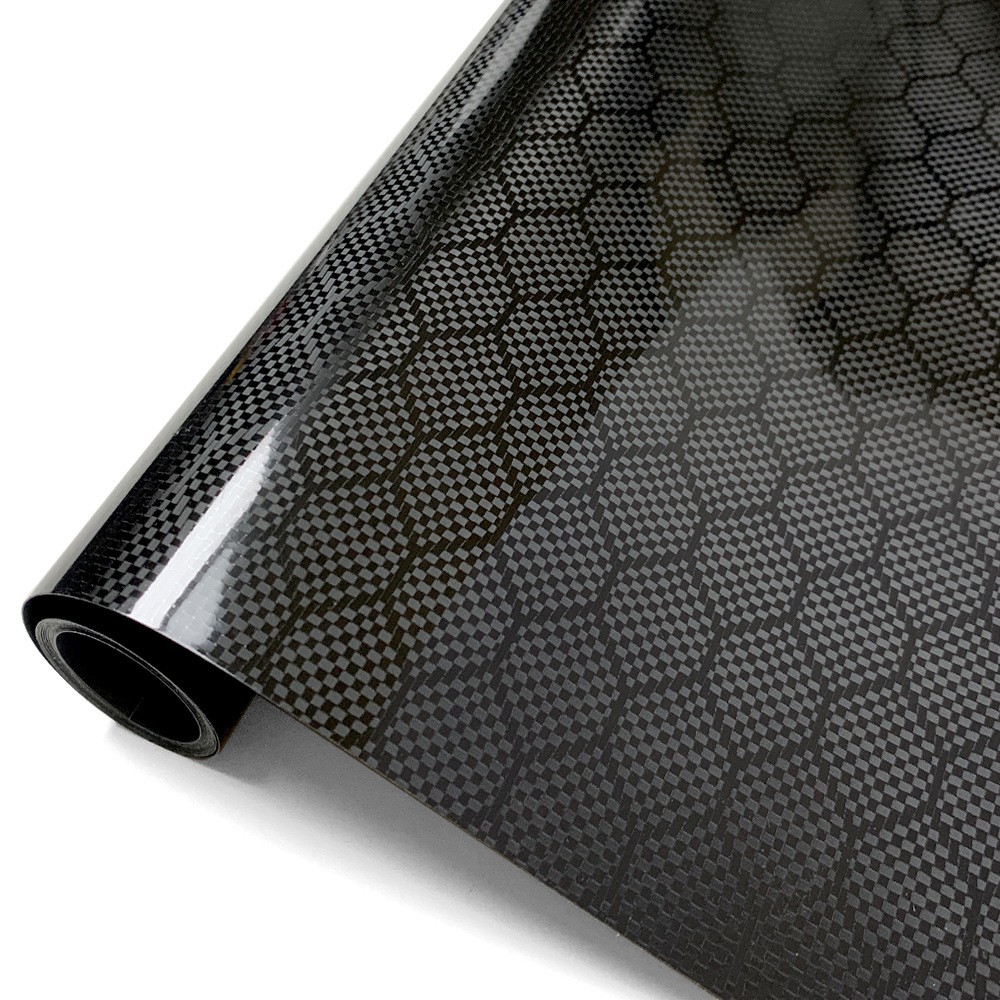 PET Honeycomb Carbon Fiber Satin Black Hex Car Vehicle Vinyl Wrap Decal Sheet
