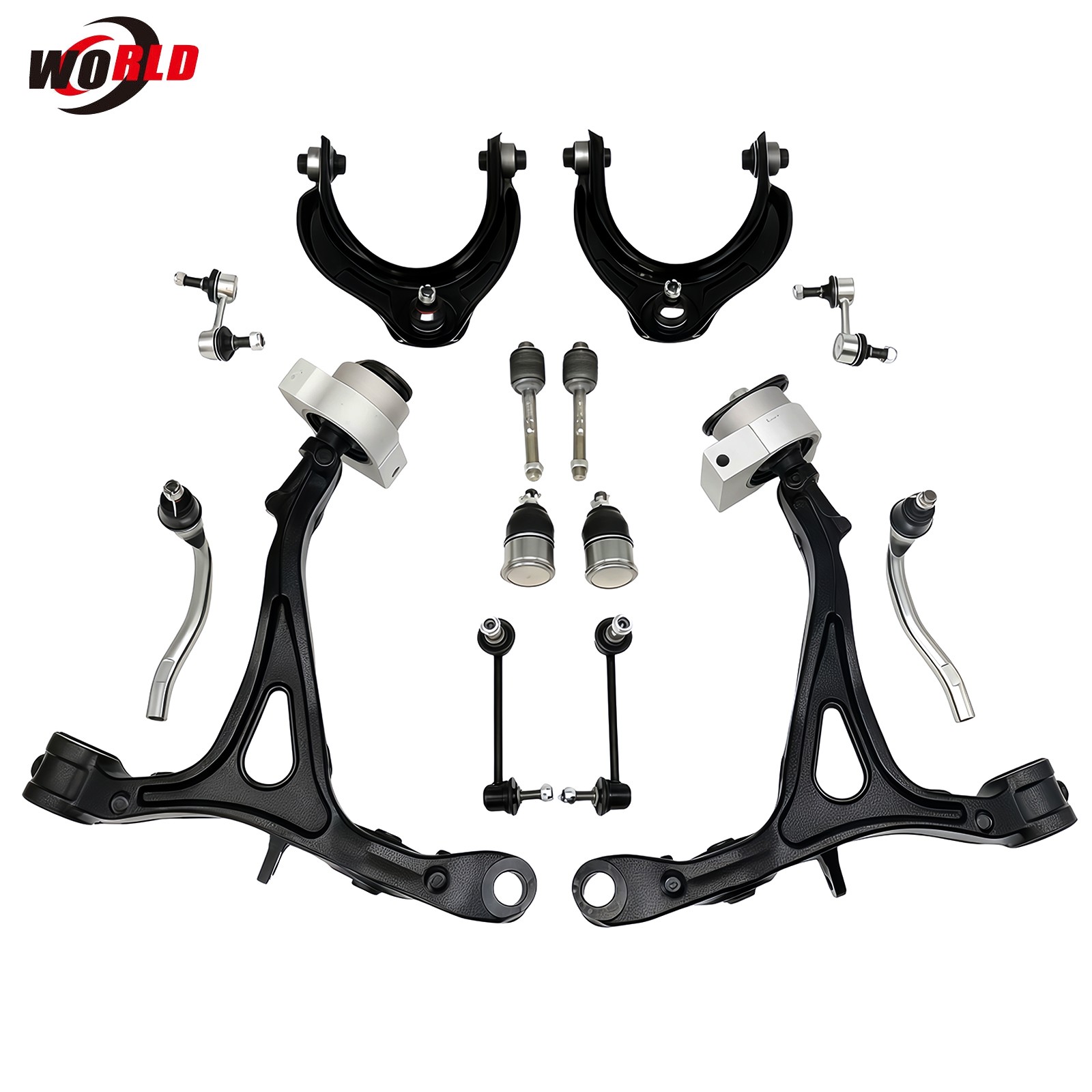 Fits 2009-2014 Acura TL 14x Front Upper Lower Control Arms Tie Rods Sway Bar Kit