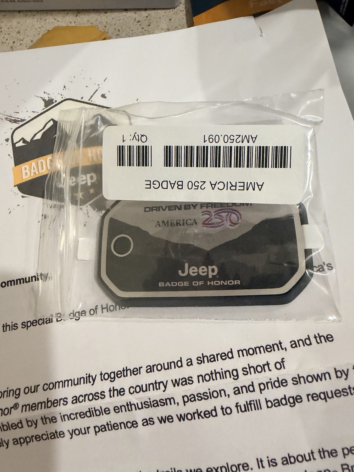 Jeep Badge of Honor 250th Anniversary Limited Edition