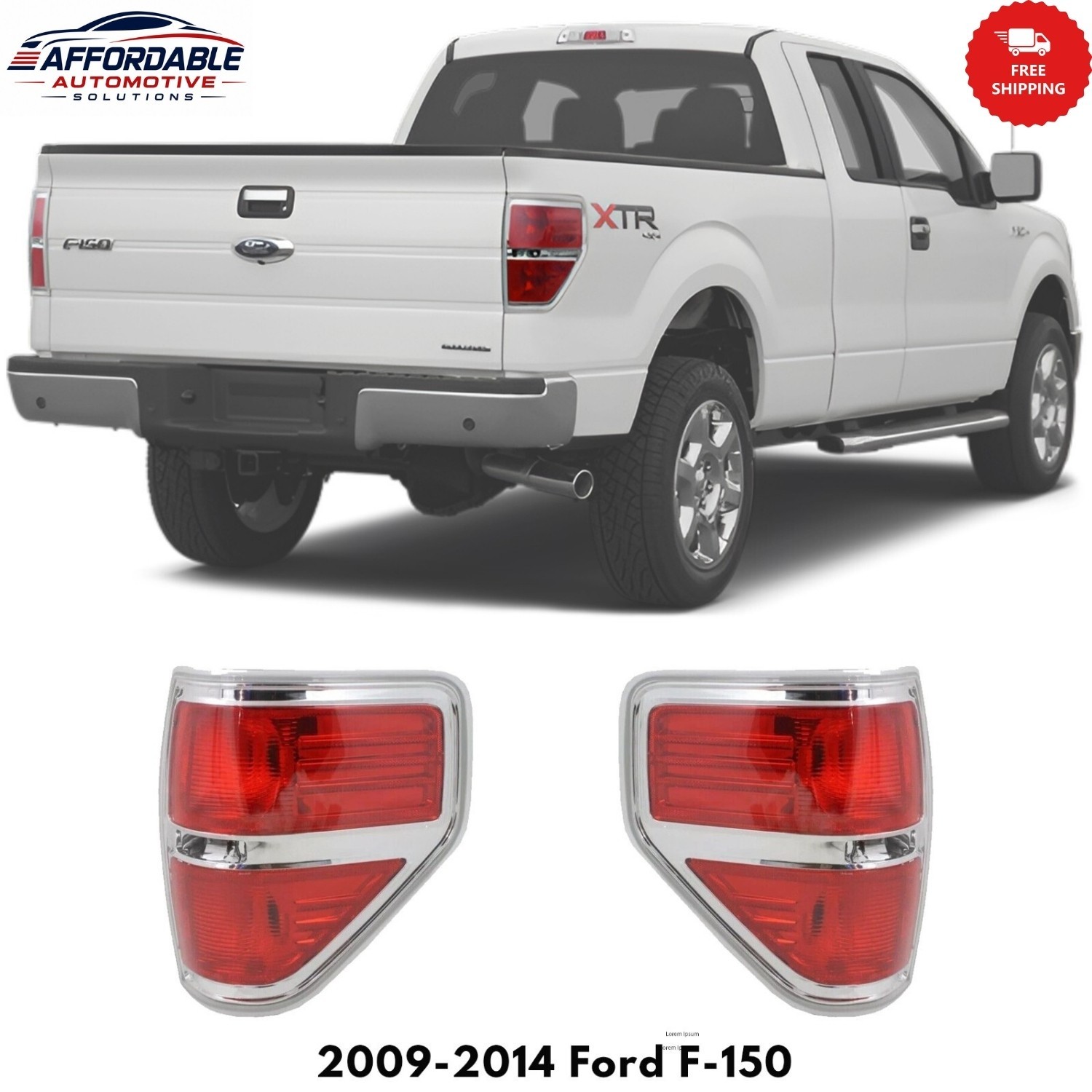 Rear Tail Light Lamp Pair Set Left & Right Side For 2009-2014 Ford F-150