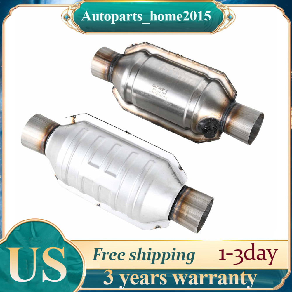 2Pcs 2.25 Inch Inlet/Outlet Universal Weld-On Catalytic Converter EPA Compliant 2Pcs 2.25 Inch Inlet/Outlet Universal Weld-On Catalytic Converter EPA Compliant