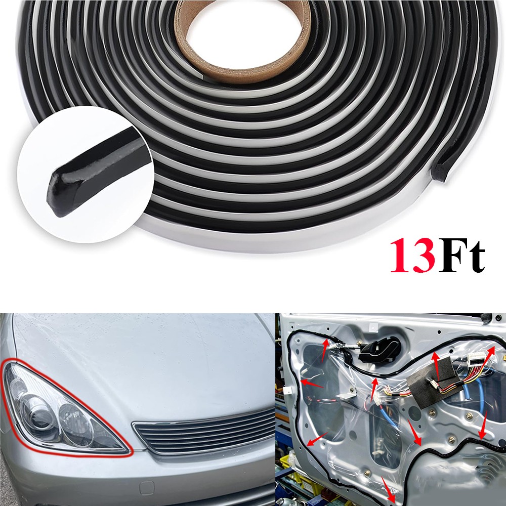 4M/13ft Butyl Tape Rubber Glue Headlight Sealant Retrofit Reseal Headlamps Door