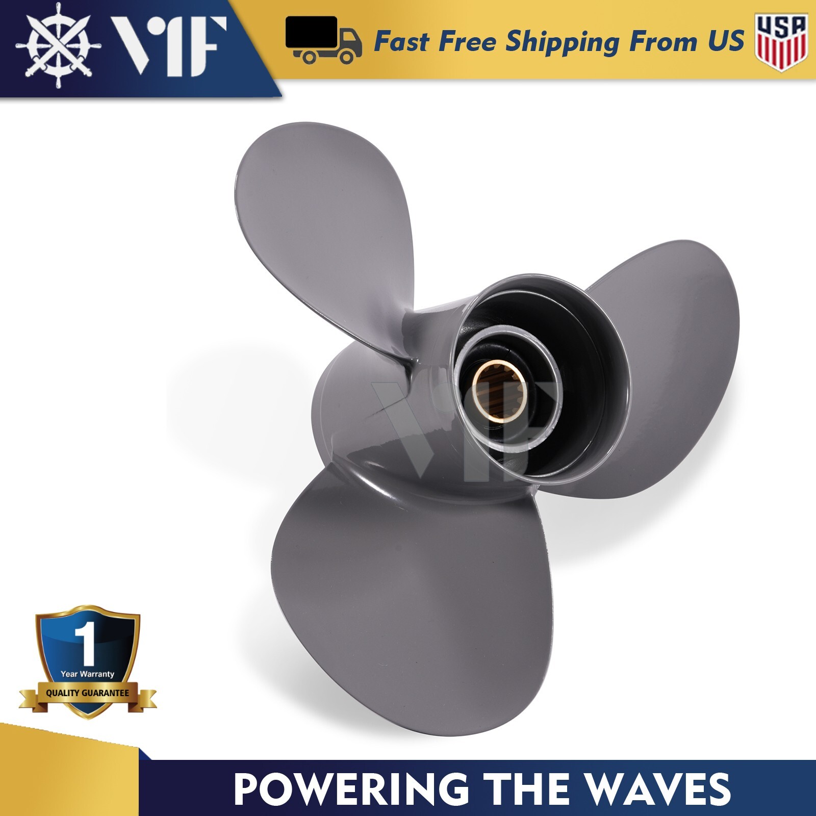 11 1/4 x 13 Aluminum Boat Propeller fit Honda Engine 35-60HP 13 Spline RH