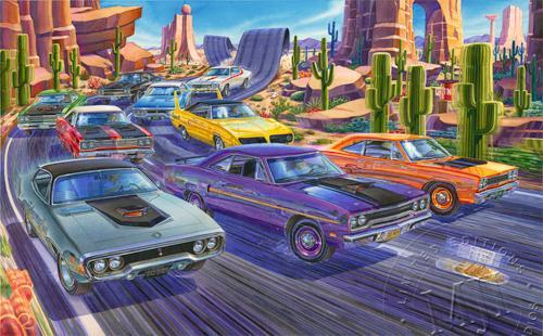 PLYMOUTH ROAD RUNNER SW ART 1969 1970 1971 383 426 WILE COYOTE AIR GRABBER 727
