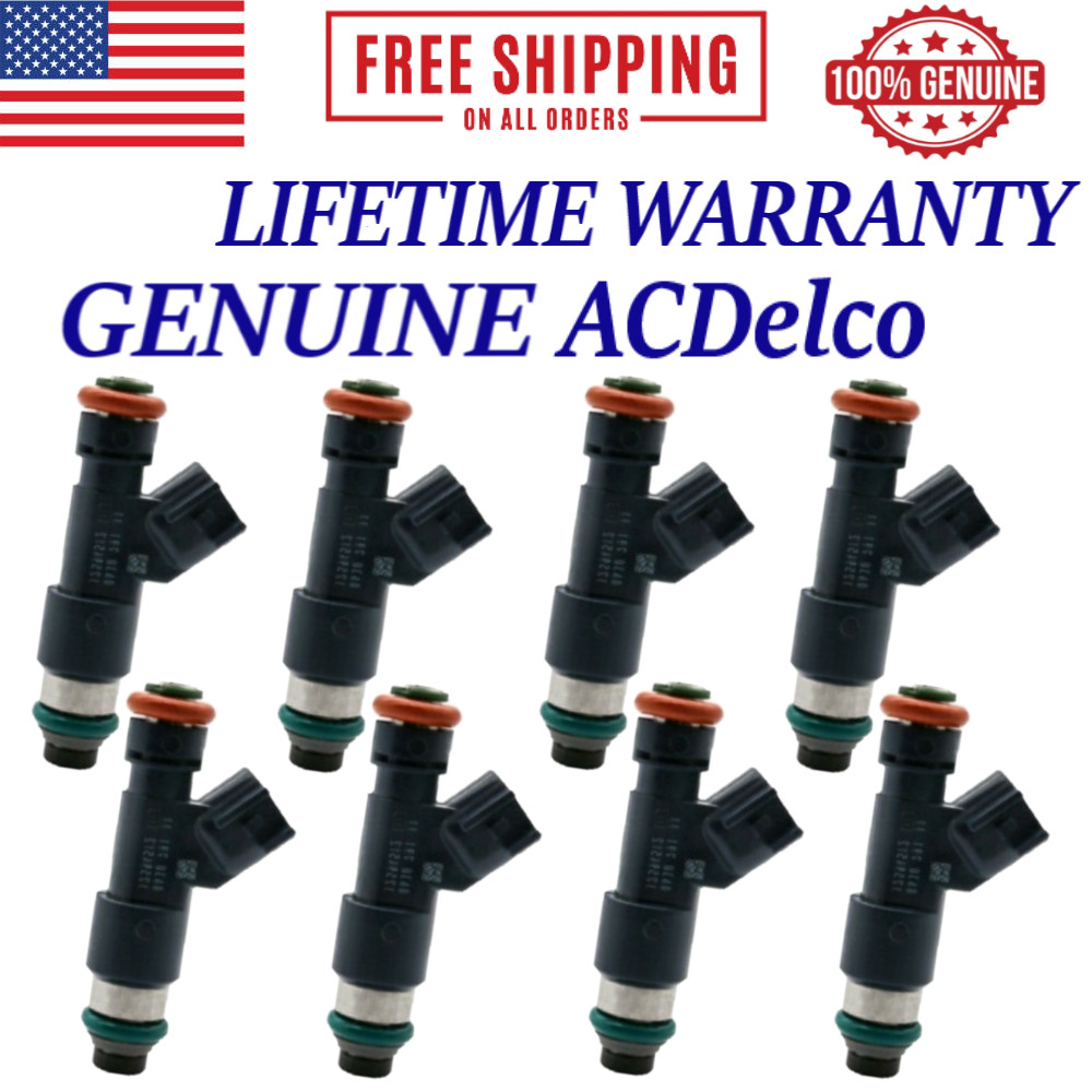 GENUINE ACDelco x8 Fuel Injectors For 2007-2009 Savana, Chevrolet, GMC V8 /FLEX/
