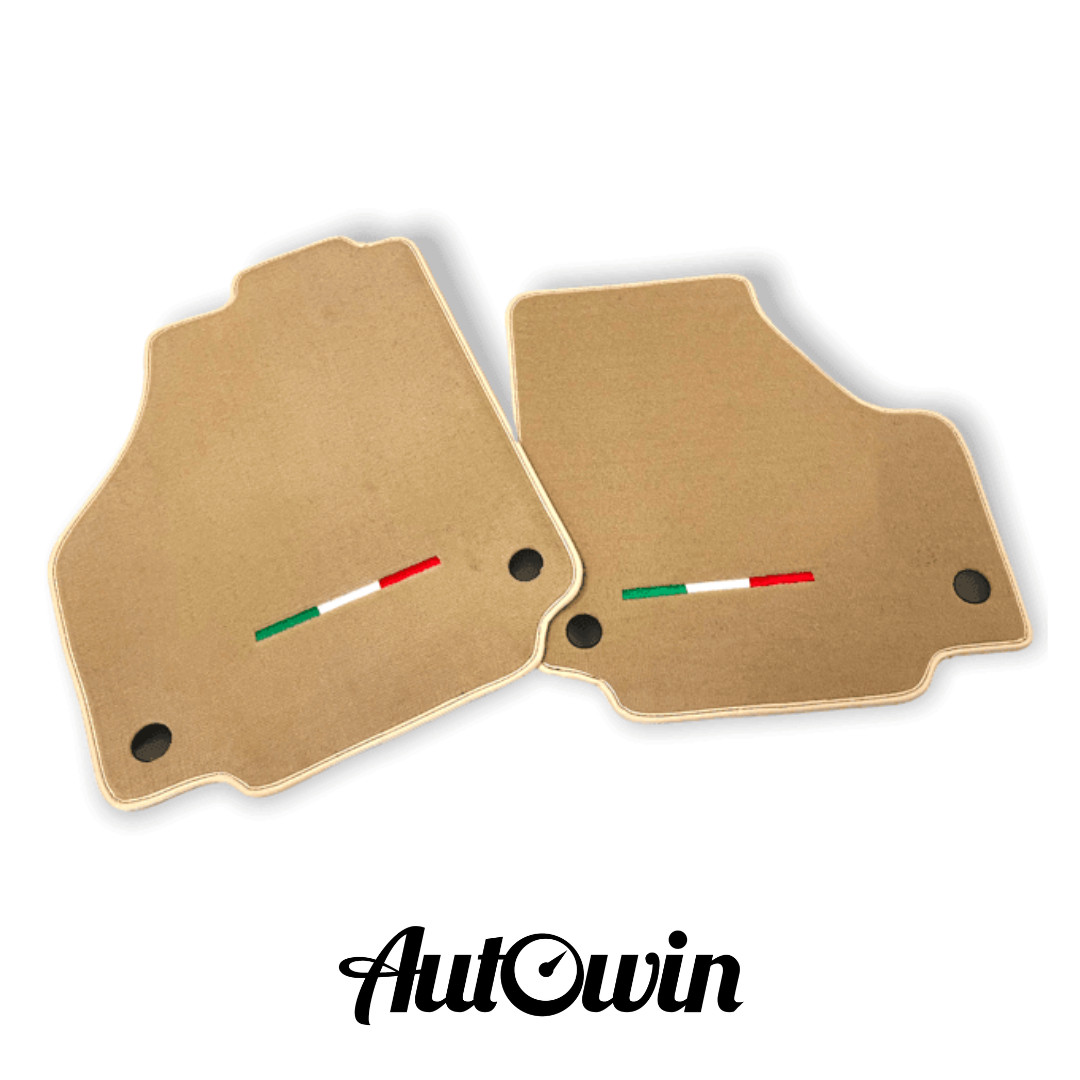 AutoWin Brand Beige Floor Mats for Ferrari F8 Spider (2019-2023) IT Edition