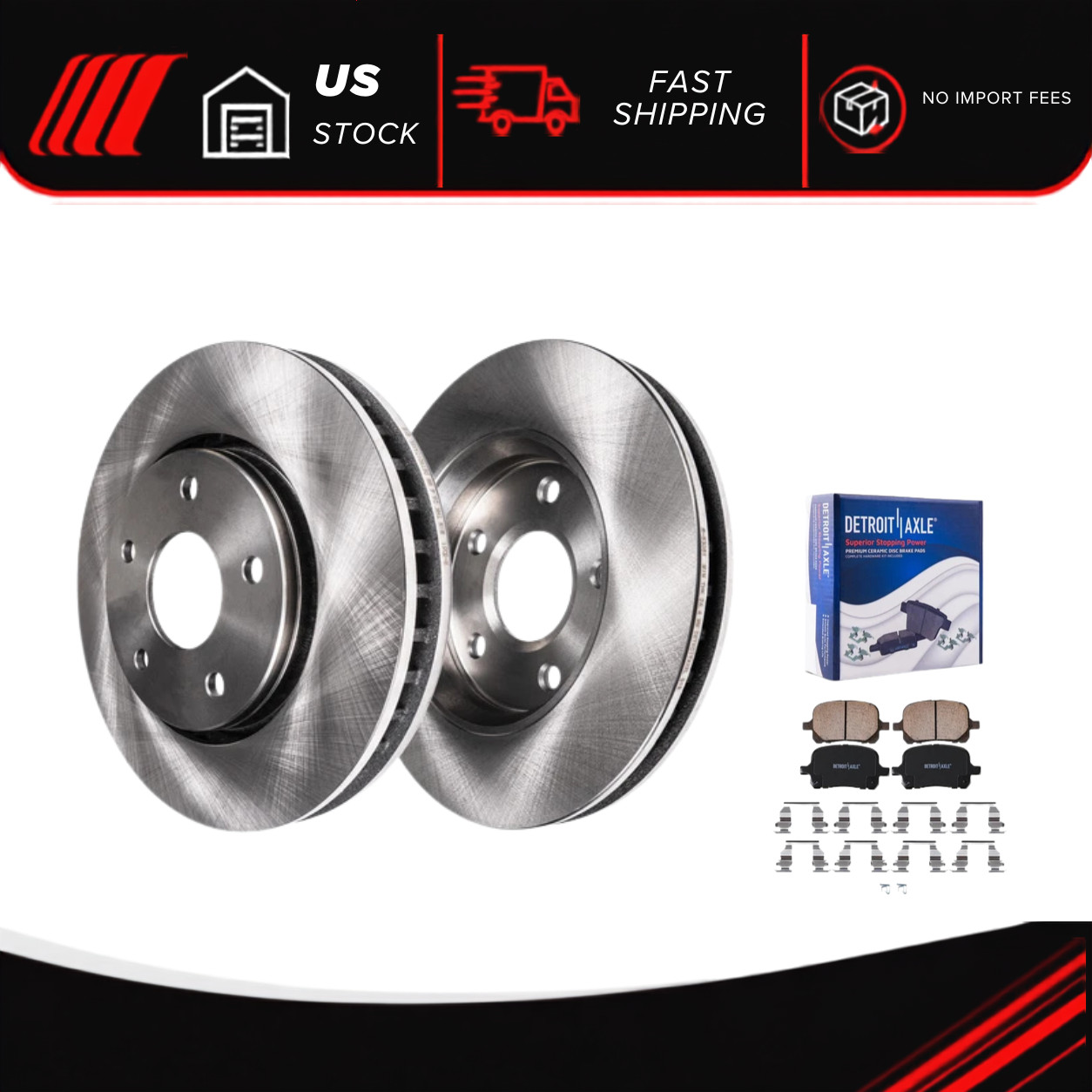 Front Disc Rotors Ceramic Brake Pads Kit 275mm for 2002-2006 Toyota Camry