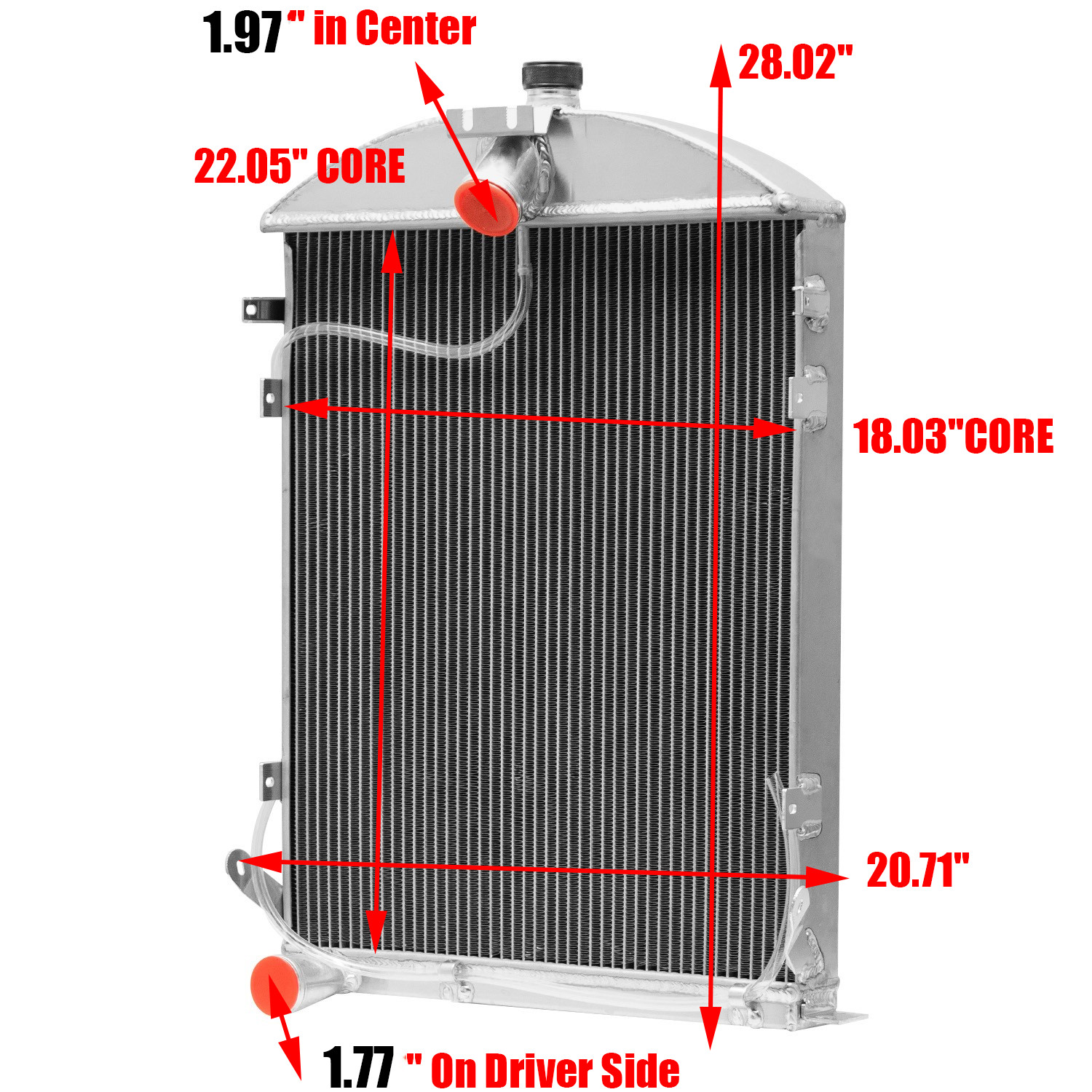 Fit 1930 1931 Ford Model AA Double A Heavy Duty 3.3L L4 3Row Aluminum Radiator