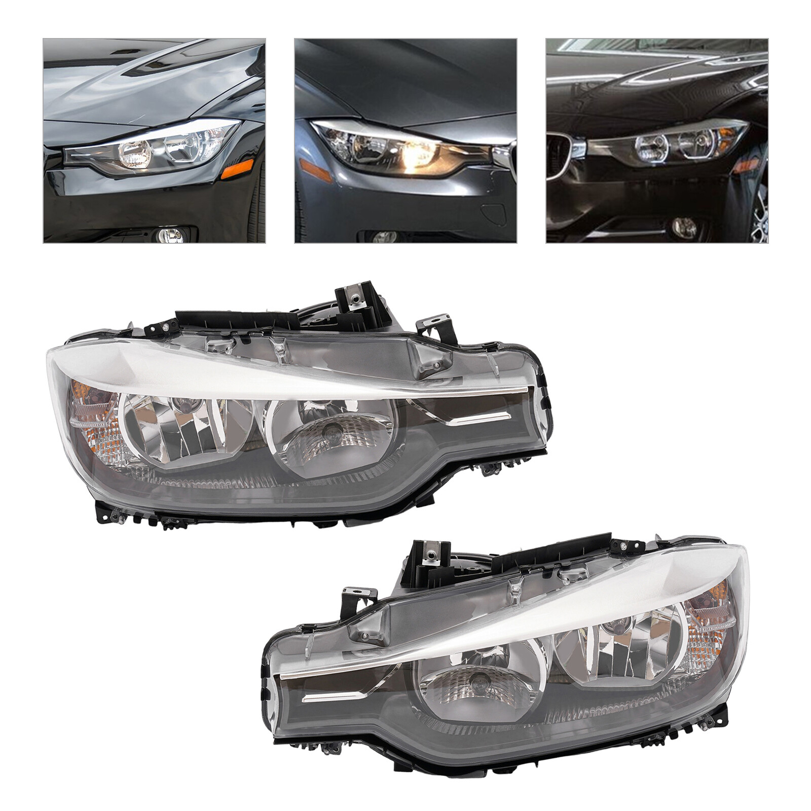 Halogen Headlights Left & Right For 2012 2013 14 2015 BMW 320i 328i Sedan Wagon