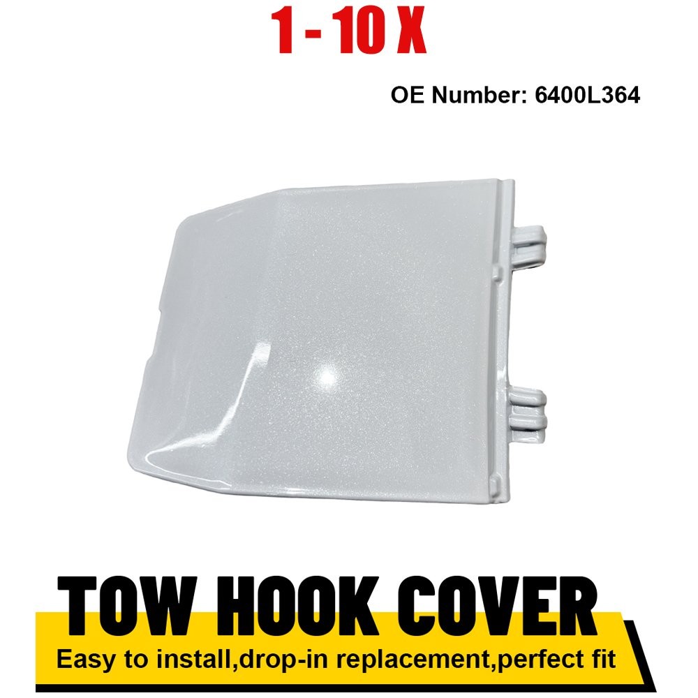1-10X White Front Bumper Tow Hook Eye Cap Cover for Mitsubishi Outlander 2022-24