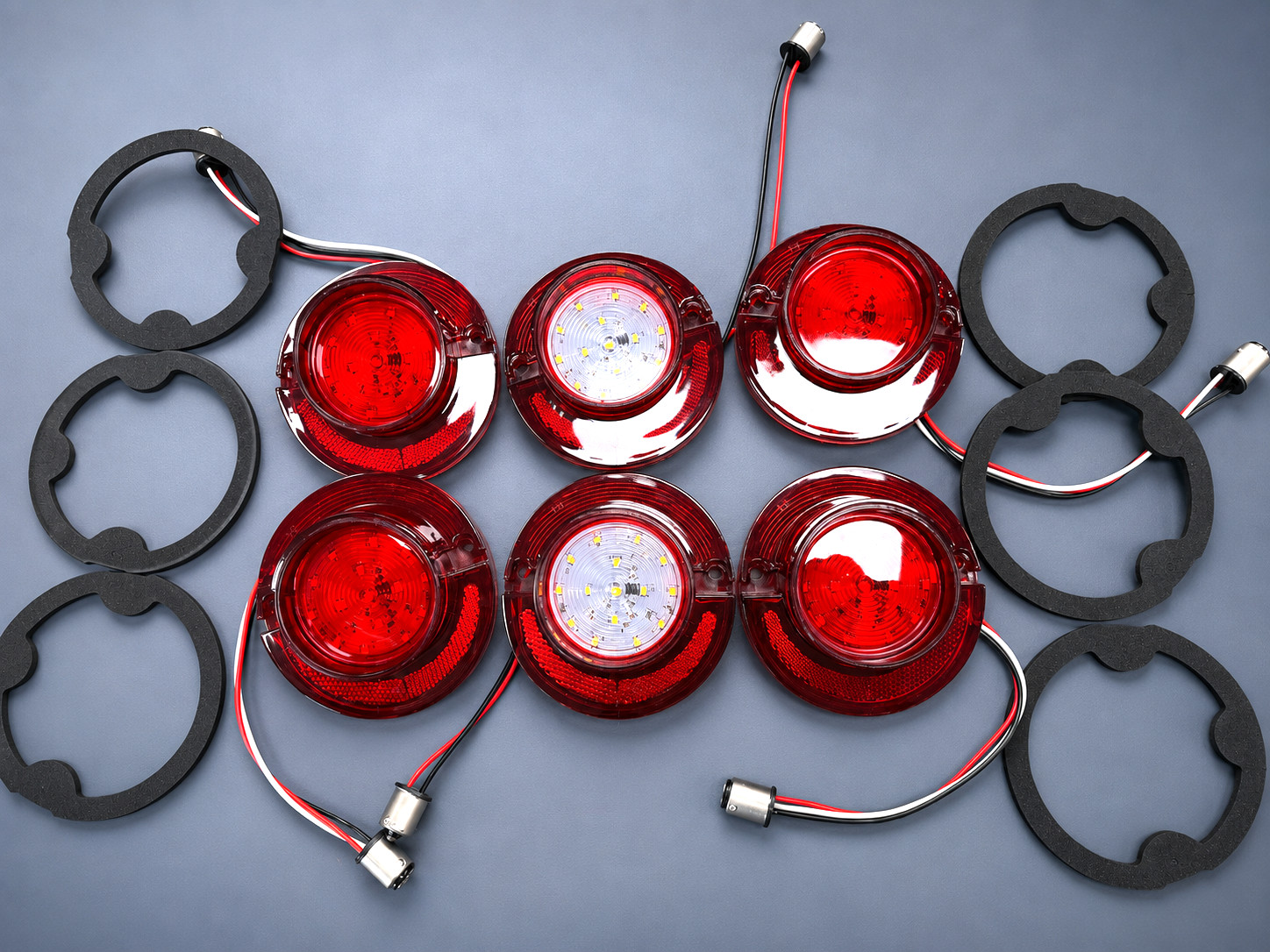 1964 Chevy Impala LED Tail Light Backup Lamp Lens Set 12PC Red Clear Kit Gaskets 1964 Chevy Impala LED Tail Light Backup Lamp Lens Set 12PC Red Clear Kit Gaskets