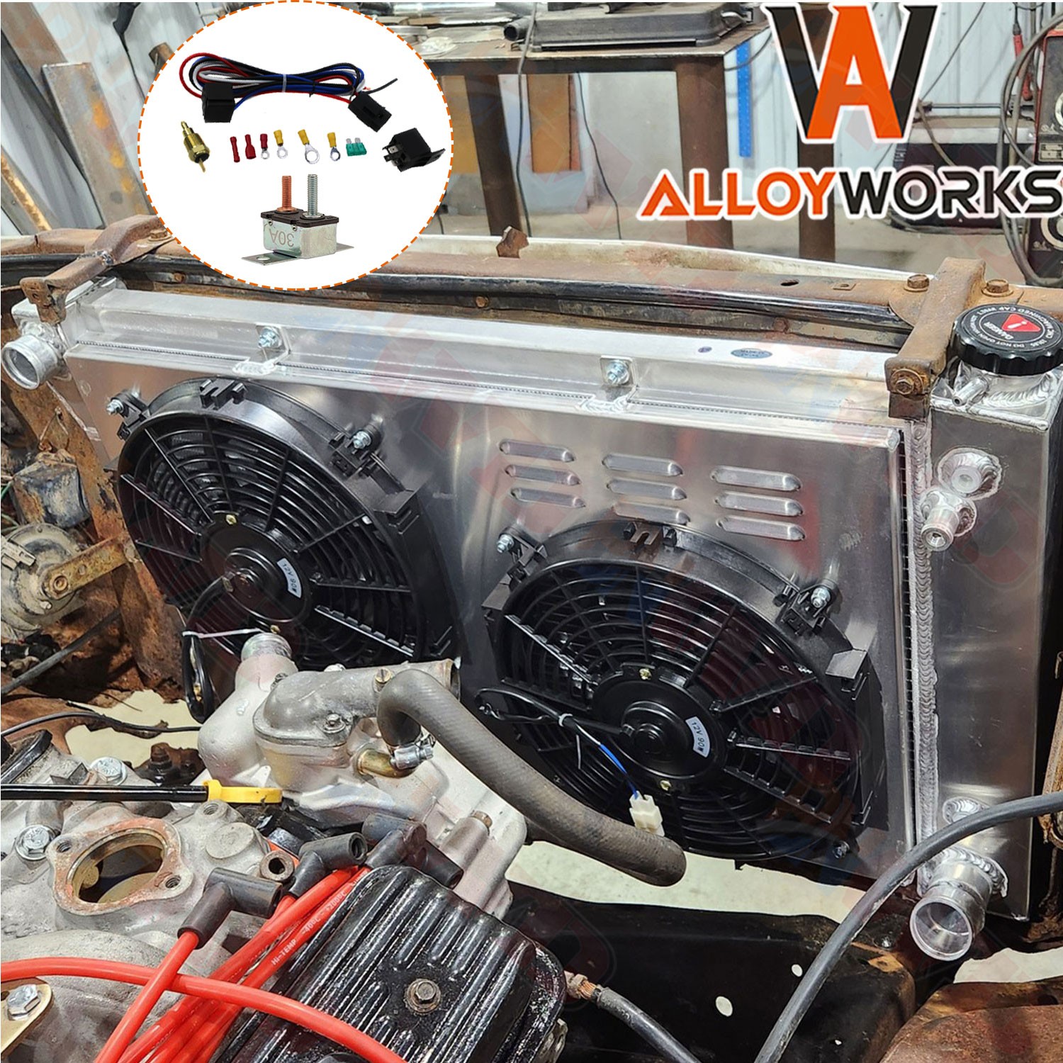 369 4 Row Radiator+Shroud Fan For 67-72 Chevy C/K C10 C20 C30 K10 K20 GMC C2500