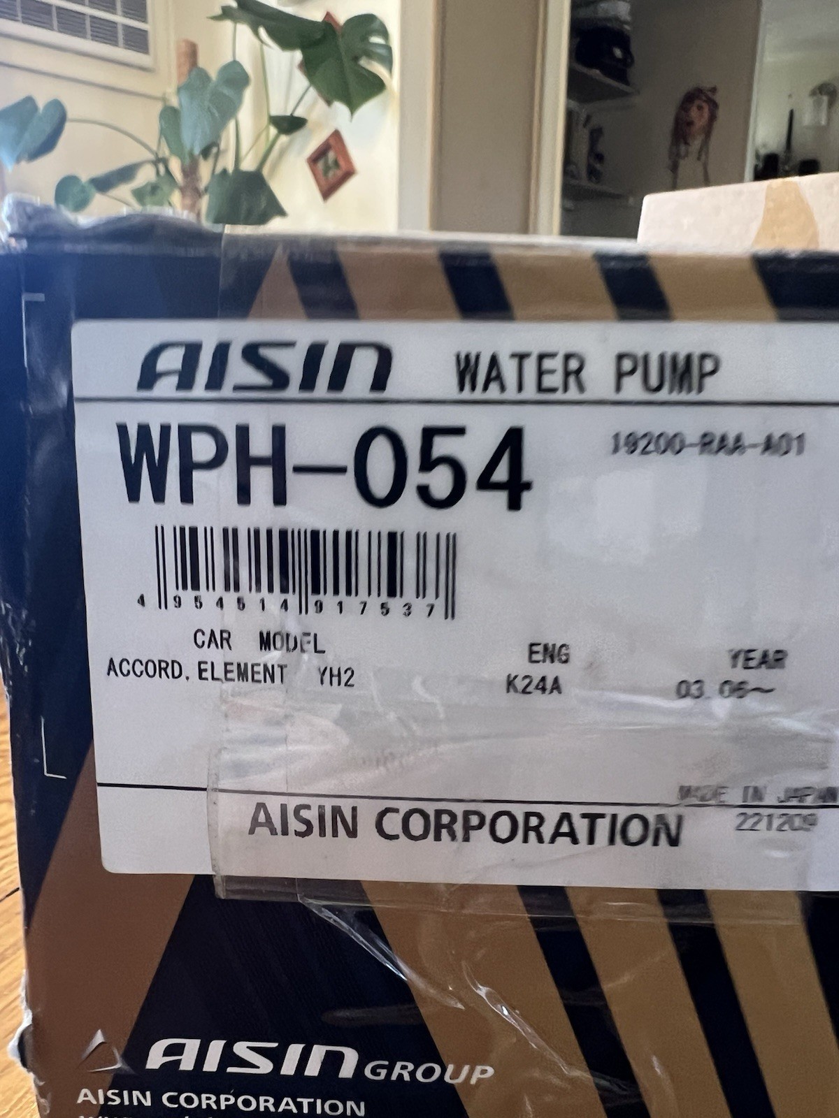 Aisin Water Pump WPH-054 New WPH054 03-06 2003 2004 2005 2006 Accord Element Aisin Water Pump WPH-054 New WPH054 03-06 2003 2004 2005 2006 Accord Element