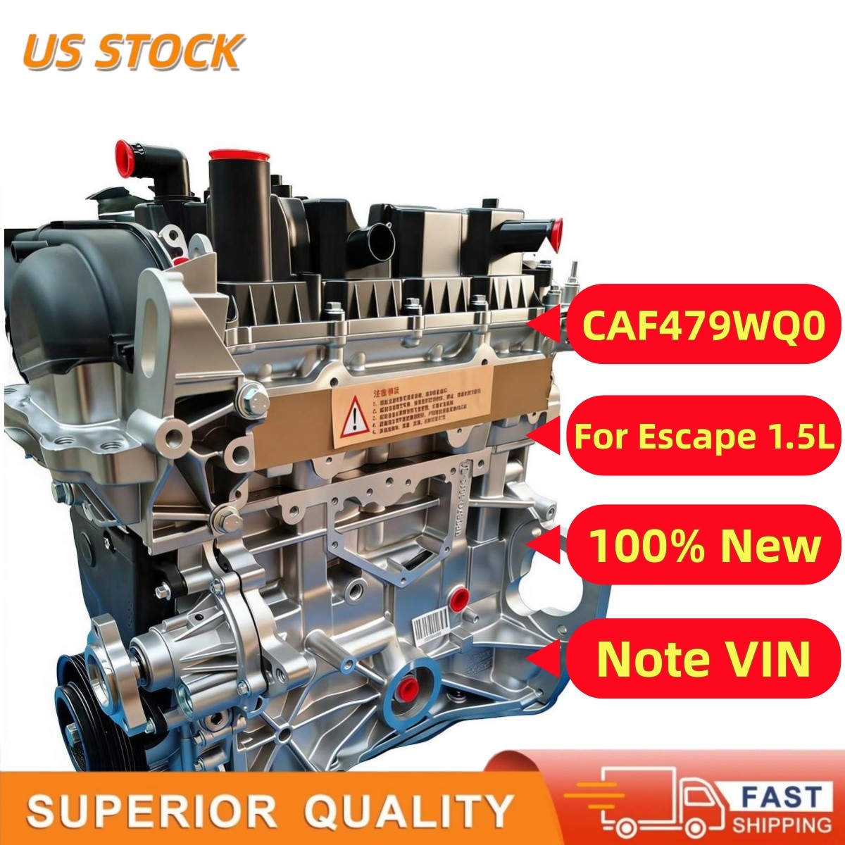 New CAF479WQ0 For 2017 2018 2019 Ford Escape Engine 1.5L Turbo 4-Cylinder