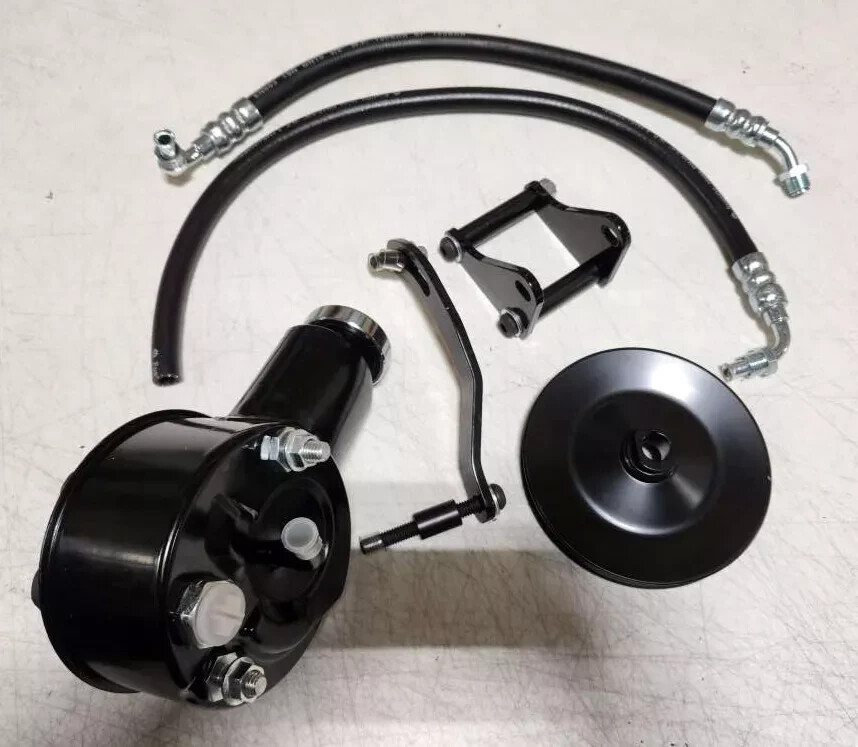 1958 to 1964 Chevy Impala Black Power Steering Pump Upgrade Kit + Pulley & Hoses 1958 to 1964 Chevy Impala Black Power Steering Pump Upgrade Kit + Pulley & Hoses