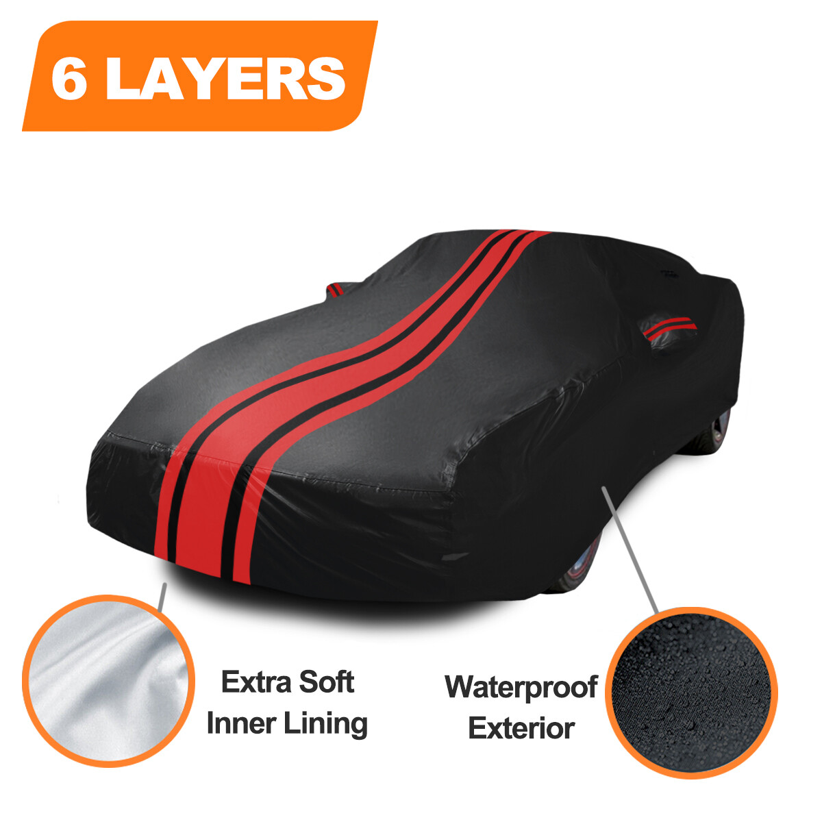 6 Layer 100% Waterproof Car Cover Custom for Chevy Corvette C4 C5 C6 C7 C8