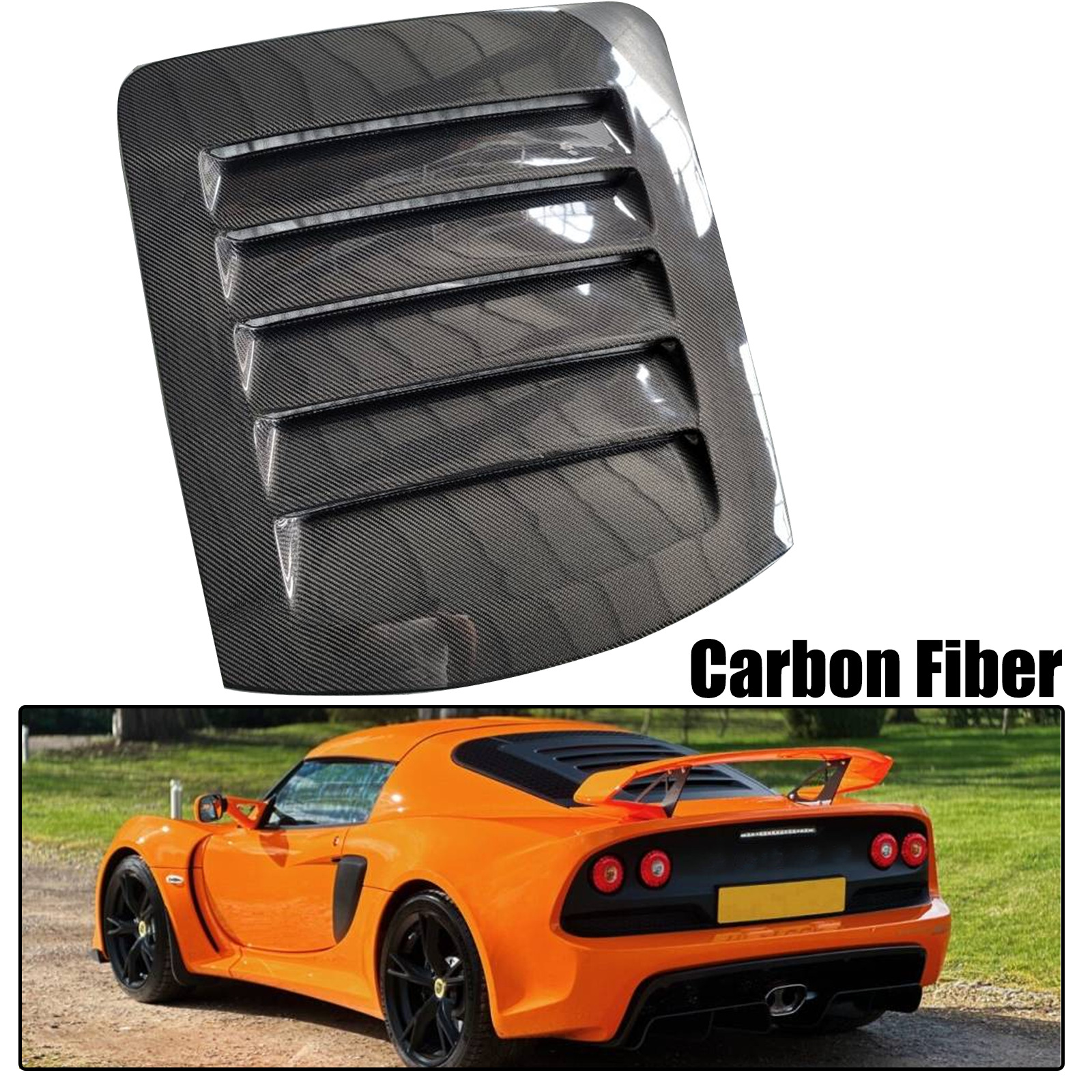Rear Window Louver Cover Sun Shade For LOTUS EXIGE SERIES 3 2013+ Carbon Fiber