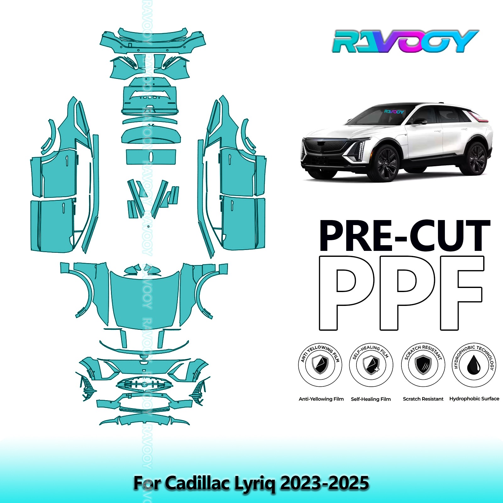 PreCut Paint Protection Film PPF For Cadillac Lyriq 2023-2025