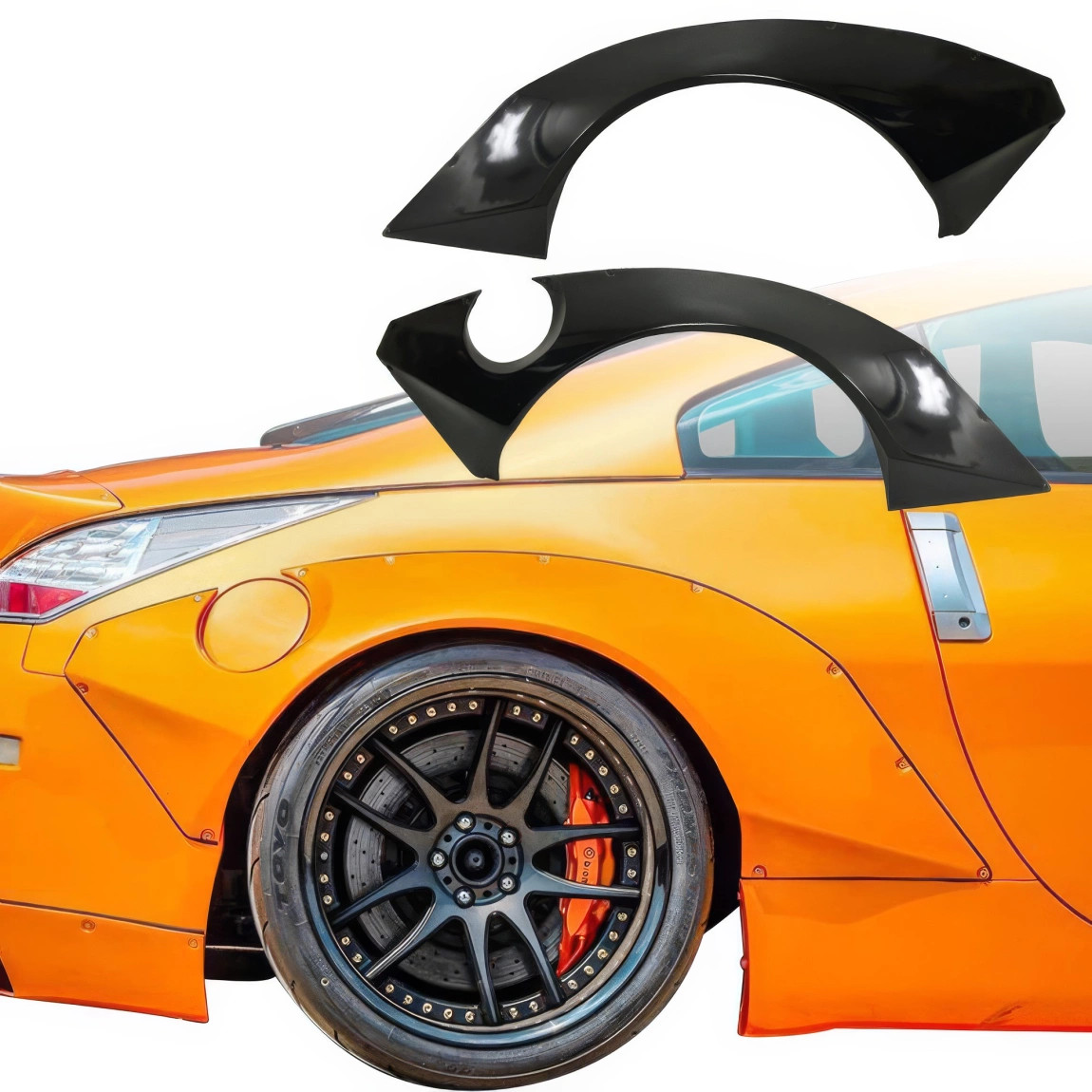 VSaero FRP TKYO Wide Body Fender Flares (rear) 2pc 80mm (Z33) for 350Z Nissan 0
