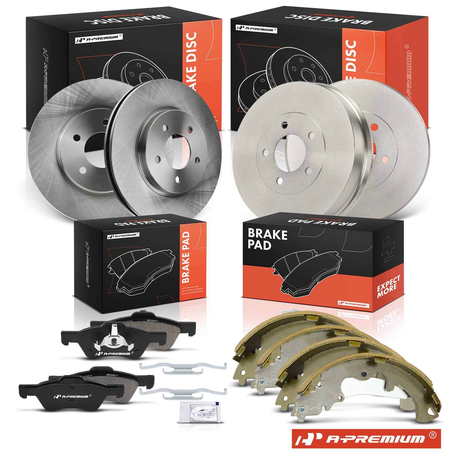 A-Premium Front & Rear Disc Brake Rotor Pads & Drum Shoes for Ford Escape 08-10 A-Premium Front & Rear Disc Brake Rotor Pads & Drum Shoes for Ford Escape 08-10
