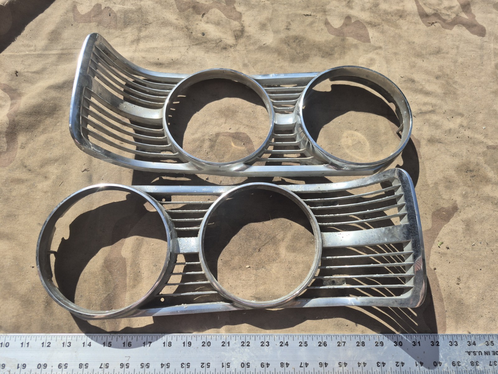 1968 1969 68 69 Ford Galaxie Headlight Bezels Pair OEM 