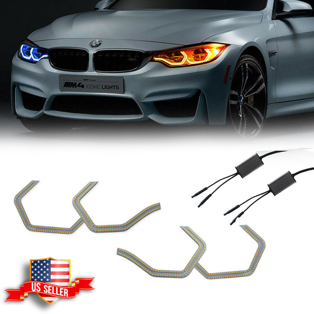 Switchback Concept M4 Iconic Style LED Angel Eye Kit w/Relay Wirings For BMW Switchback Concept M4 Iconic Style LED Angel Eye Kit w/Relay Wirings For BMW