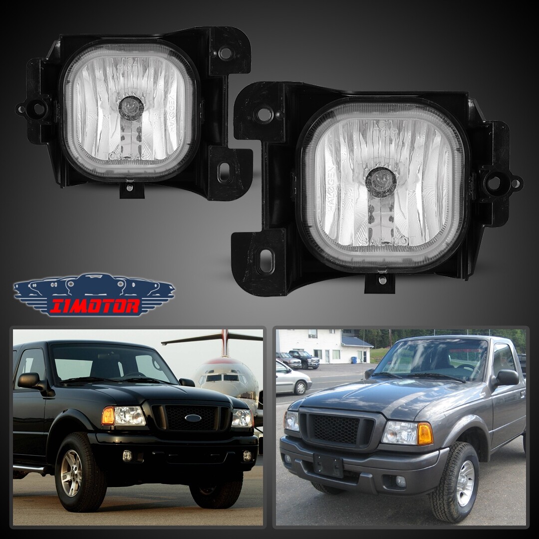Fit 2004-2005 Ford Ranger Clear Lens Pair Bumper Fog Lights Lamp Replacement