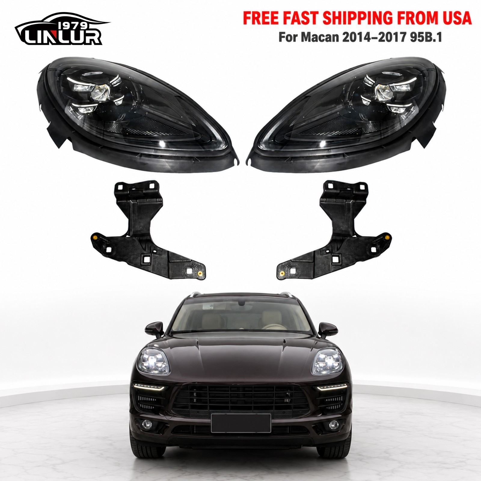 No Error 2025 PDLS LED Headlights For 2014-2020 Porsche Macan 95B 95B.1 95B.2