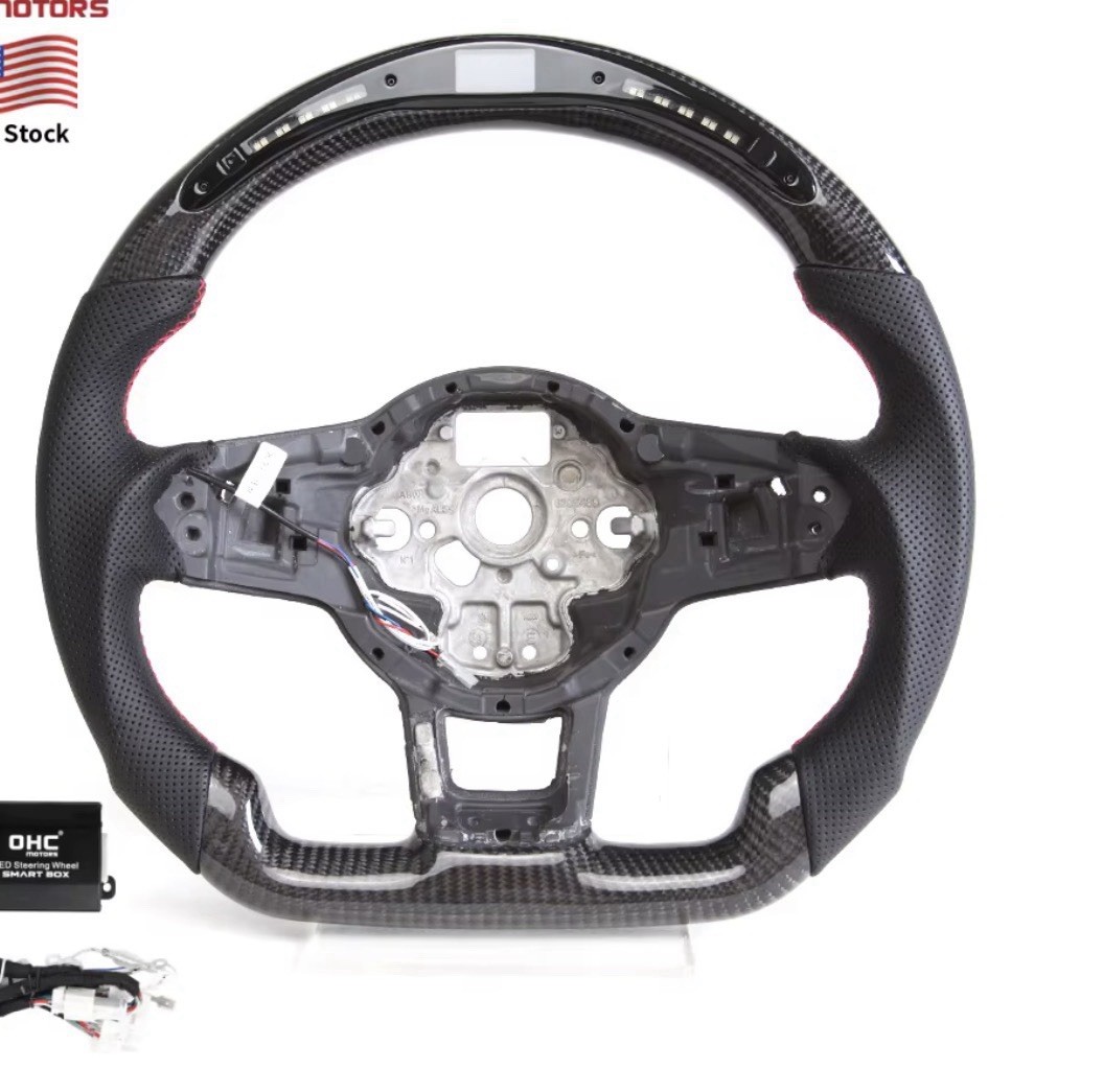 Carbon Fiber LED Steering Wheel for VW Mk7 Mk7.5 Golf Gti Jetta Polo 2015-2020