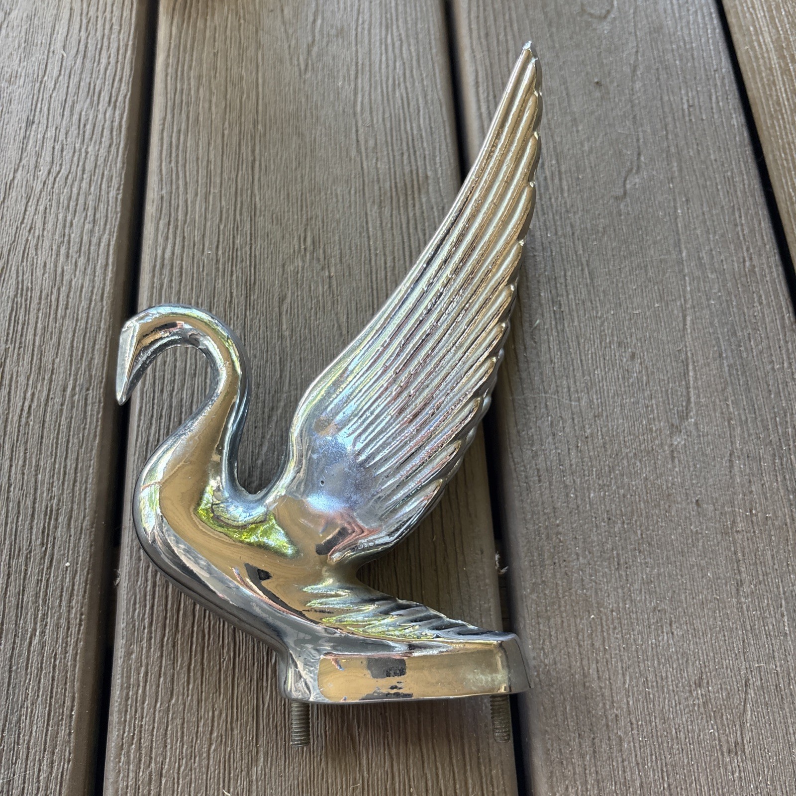 *( 1 ) Vintage 1940-1950 Chrome Swan Hood Ornament Rat Hot Rod *( 1 ) Vintage 1940-1950 Chrome Swan Hood Ornament Rat Hot Rod