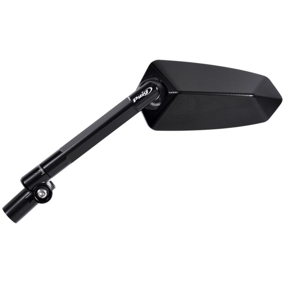 Puig F1.1 Mirror - Black/Black, Left/M10x1.25 With M8 Adapters 018NN