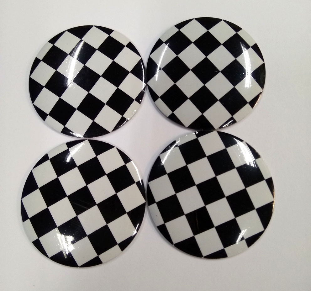 Car Wheel Center Hub Cap Trim Sticker Emblem Decal 3D Metal 56mm Checkered Flag