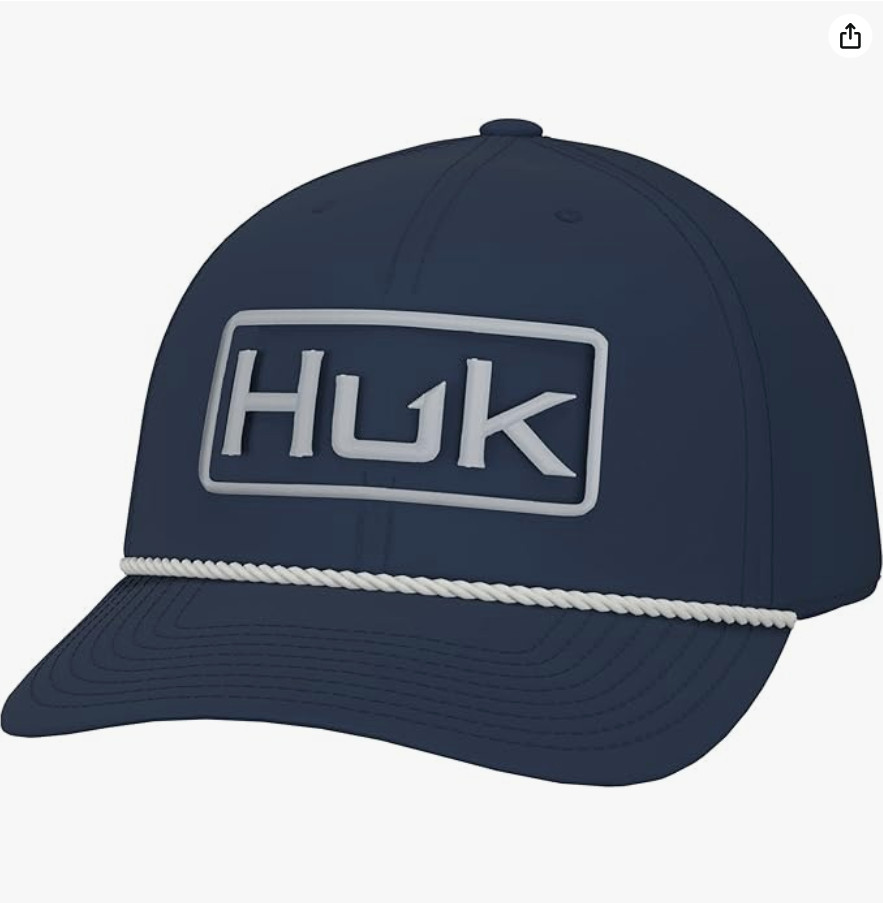 HUK  Man\'s Size 1 - Rope, Unstructured Adjustable Fishing Hat  Captain Naval...