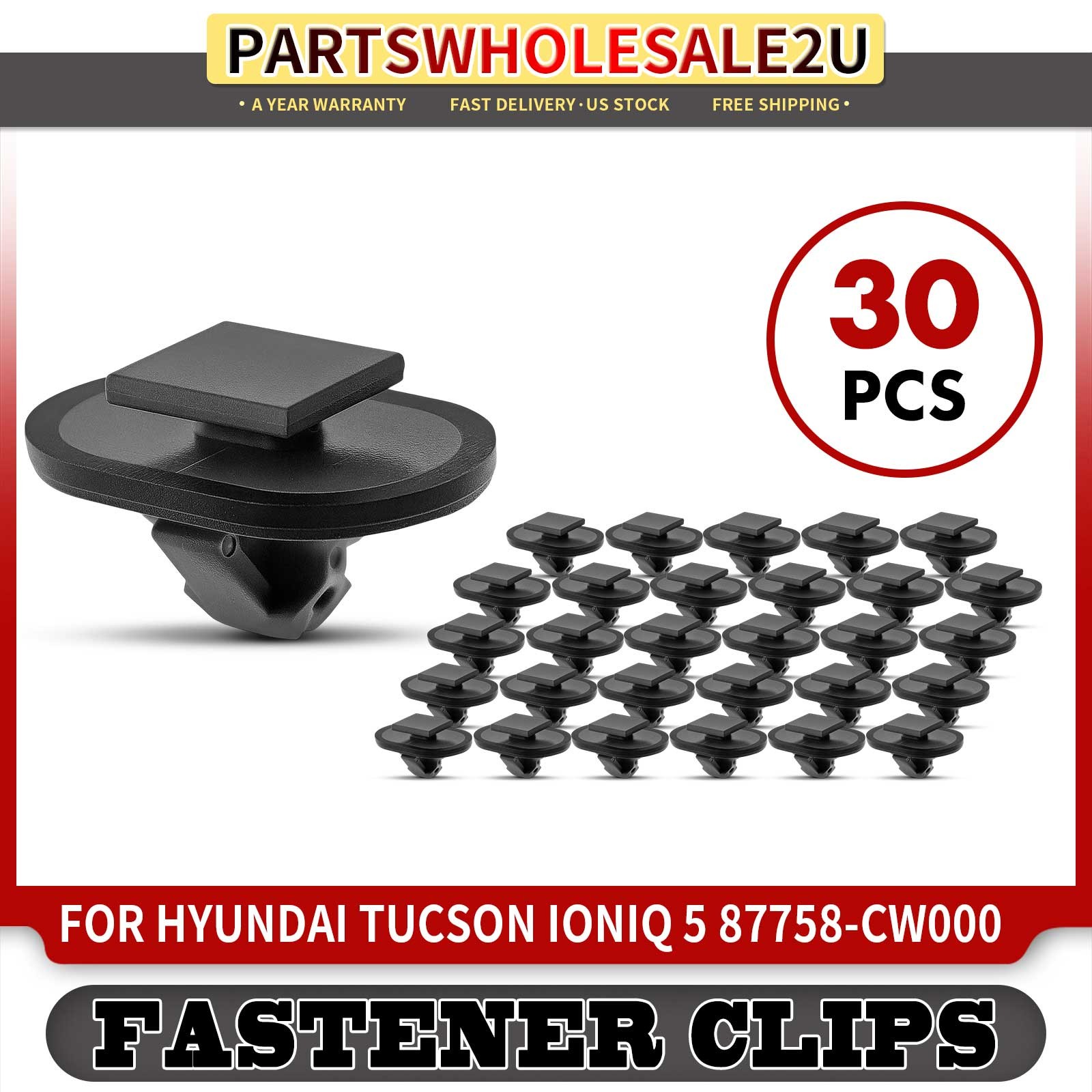 30Pcs Nylon Black Wheel Opening Molding Clips Retainer for Hyundai 87758-CW000 30Pcs Nylon Black Wheel Opening Molding Clips Retainer for Hyundai 87758-CW000