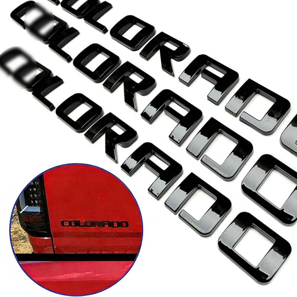 3PCS Black Raised Letters Emblem For Colorado Door Side Fender Tailgate Badges