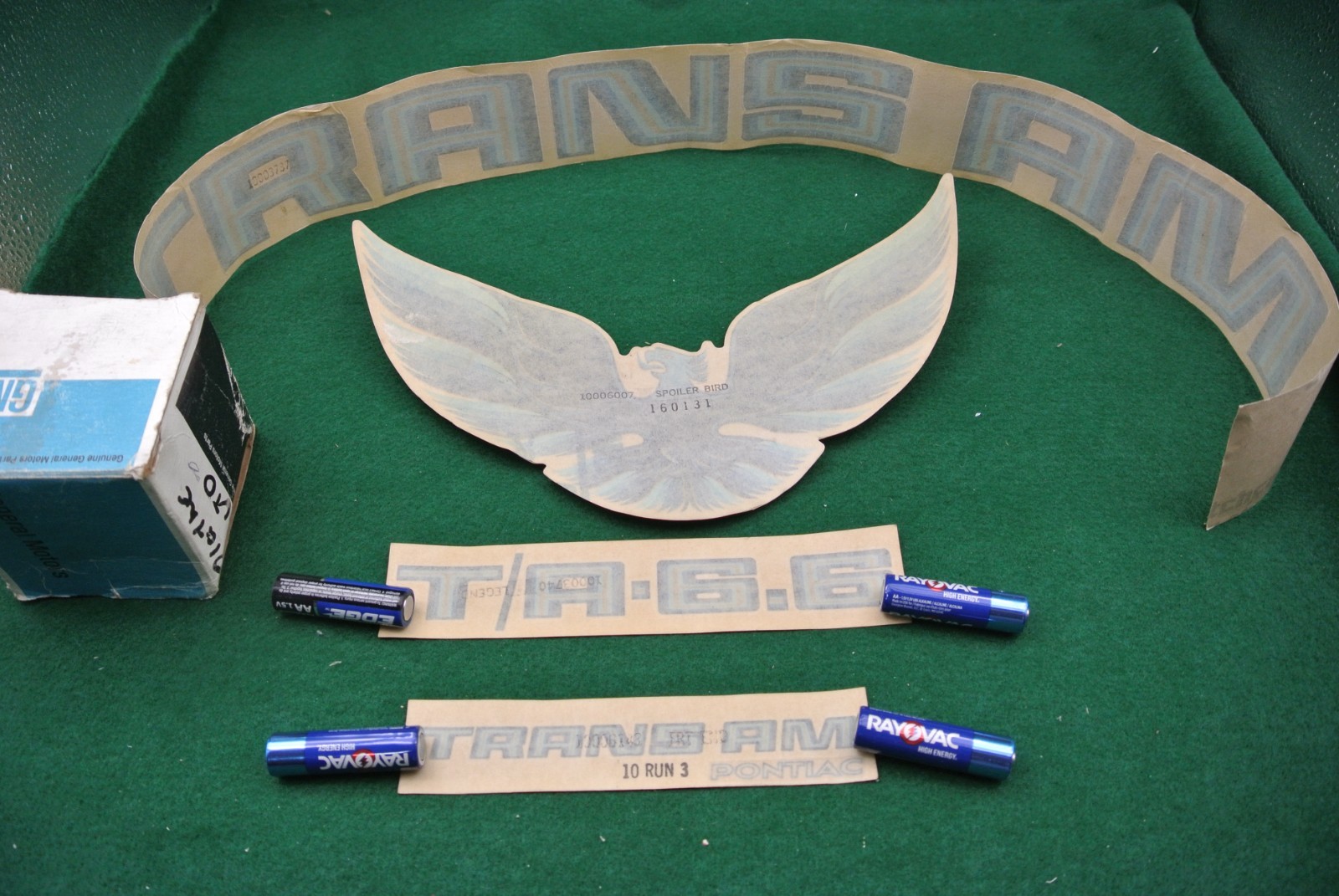Vintage 1970's Trans Am decal set OEM set of 4 with box Blue NOS