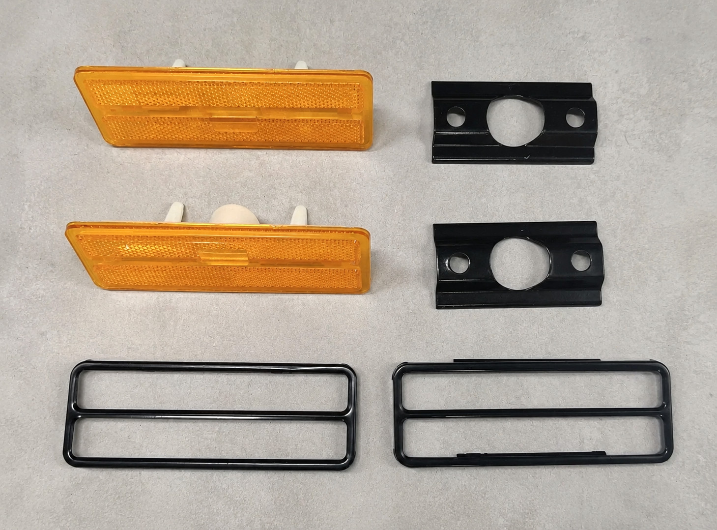 1978-81 Camaro Front Amber Side Marker Fender Lamp Lens W Bezels Retainers 6PCS