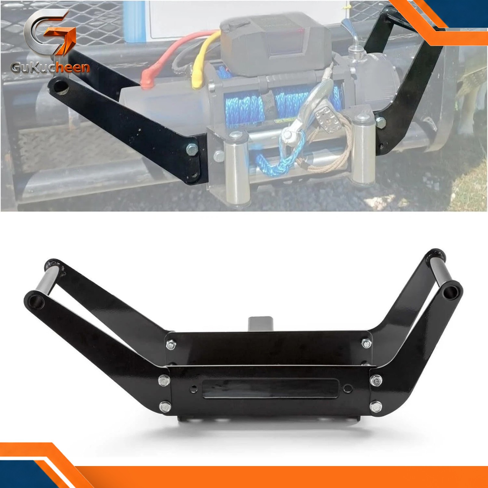 Foldable Winch Mount Plate Trailer Winch Cradle For Standard Winch 13000lbs