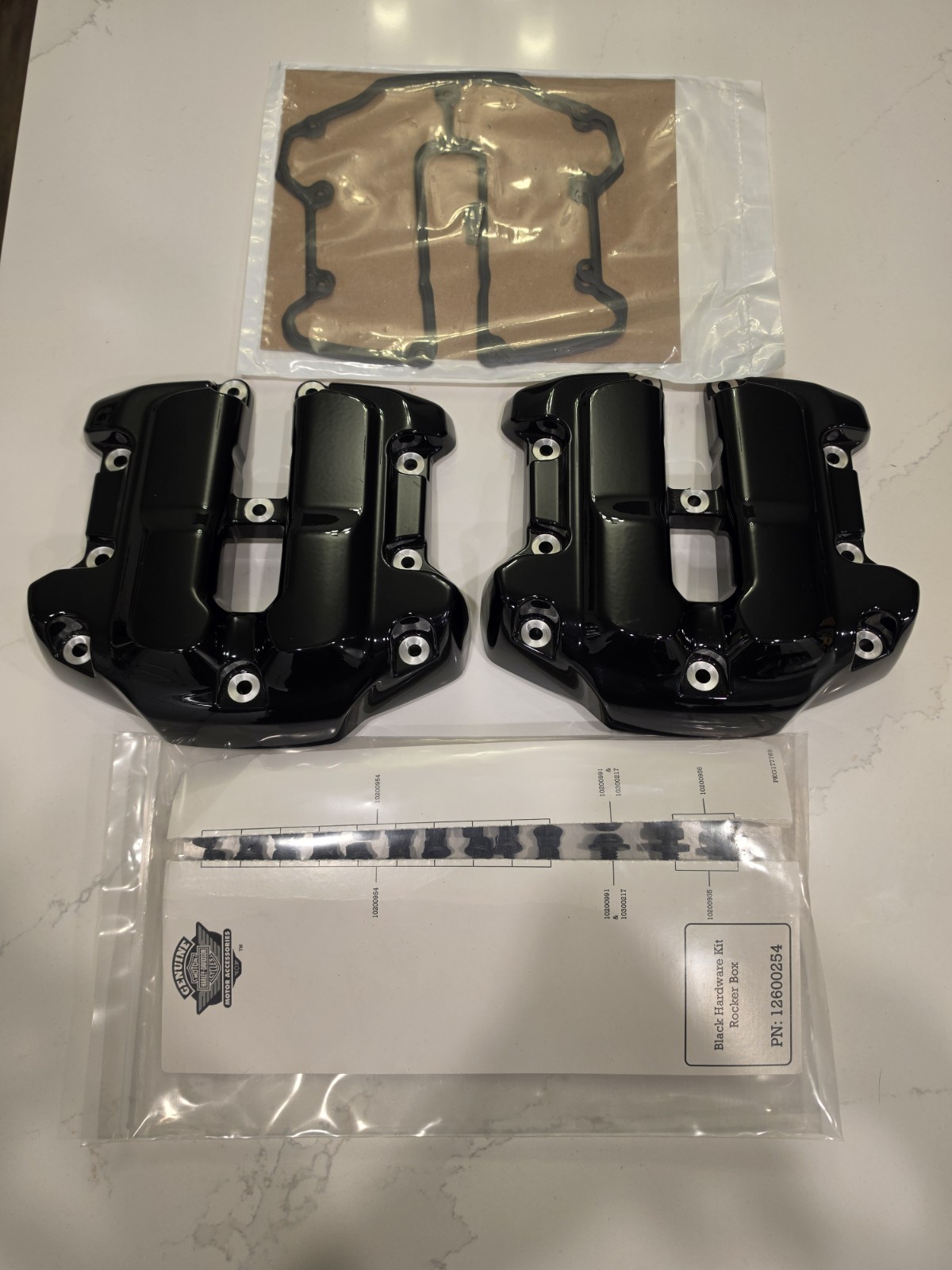 Harley Davidson M8 OEM Gloss Black Rocker Box Set With Black Hardware & Gaskets Harley Davidson M8 OEM Gloss Black Rocker Box Set With Black Hardware & Gaskets