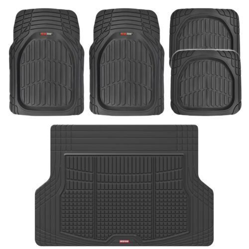 5pc Car Floor Mats Deep Dish Heavy Duty Rubber Front Rear Cargo Liner Auto