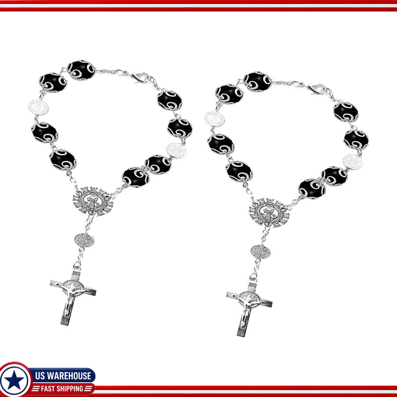 Personalized Car Cross Catholic Car MedalColor: Black