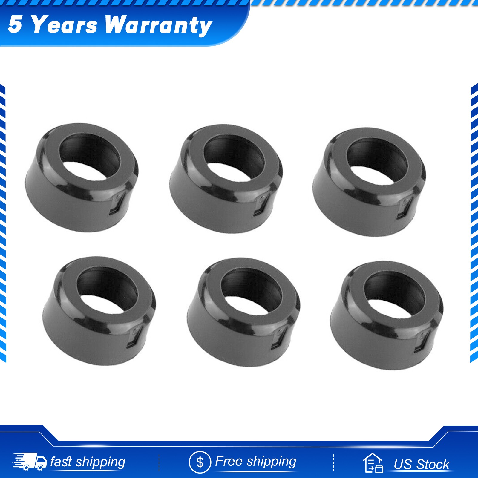 6x Fuel Injector Seal Adapter F77Z-9G512-AA For Ford Explorer Mustang Ranger 4.0