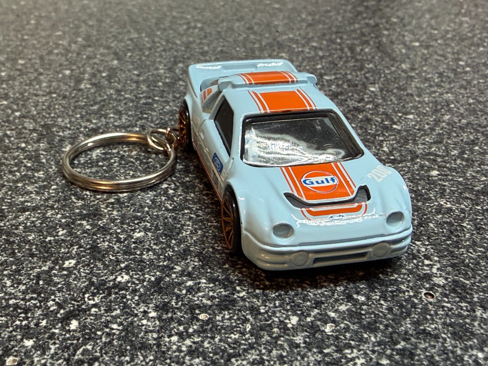 Ford RS200 RS 200 Keychain Gulf Blue Hot Wheels Matchbox