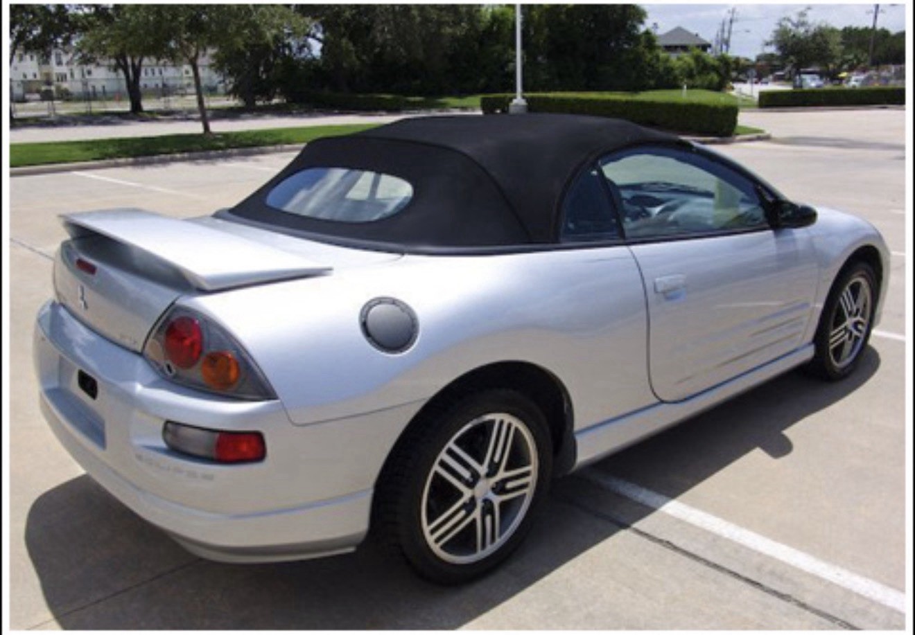 For Mitsubishi Eclipse 00-05 Convertible Soft Top w/ Heated Glass Window, Black