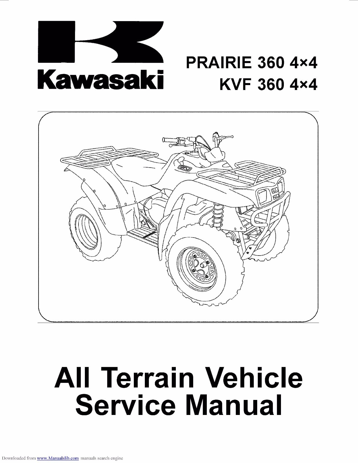 Kawasaki service workshop manual 2003, 2004 & 2005 PRAIRIE 360 4×4, KVF 360 4×4
